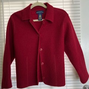 Pure 100% boiled wool sweater jacket!! Sz P/S